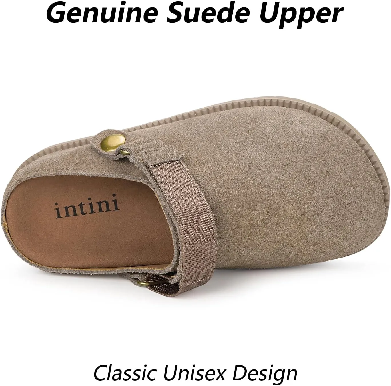 ZUSERIS Kids Clogs Girls Platform Slippers with Adjustable Back Strap Boys Slip On Suede Clog Slippers Cute Unisex-Child Leather Mules for Indoor and Outdoor