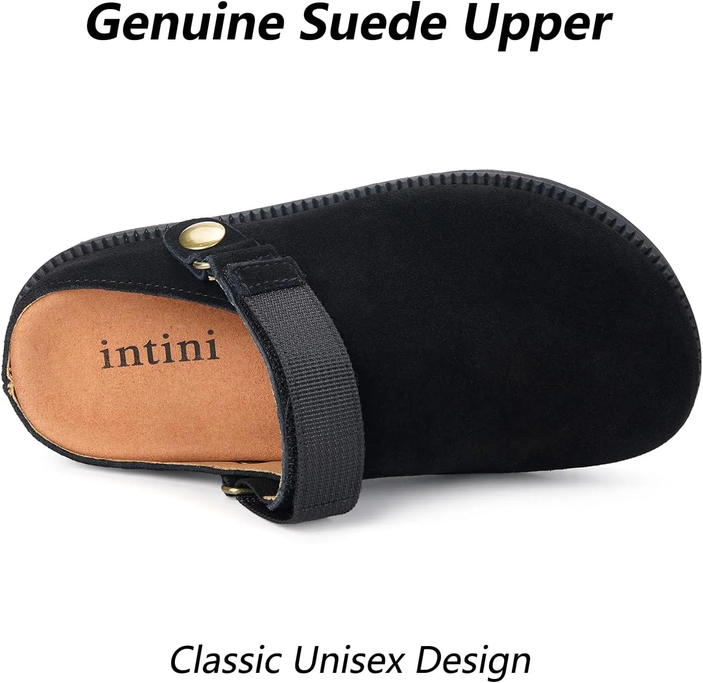 ZUSERIS Kids Clogs Girls Platform Slippers with Adjustable Back Strap Boys Slip On Suede Clog Slippers Cute Unisex-Child Leather Mules for Indoor and Outdoor